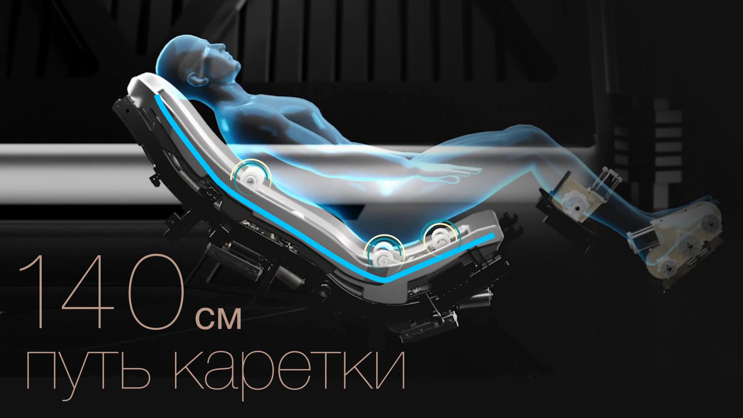 Профессиональная супердлинная <span>массажная WSL каретка</span> (Wellness S&L -Track)