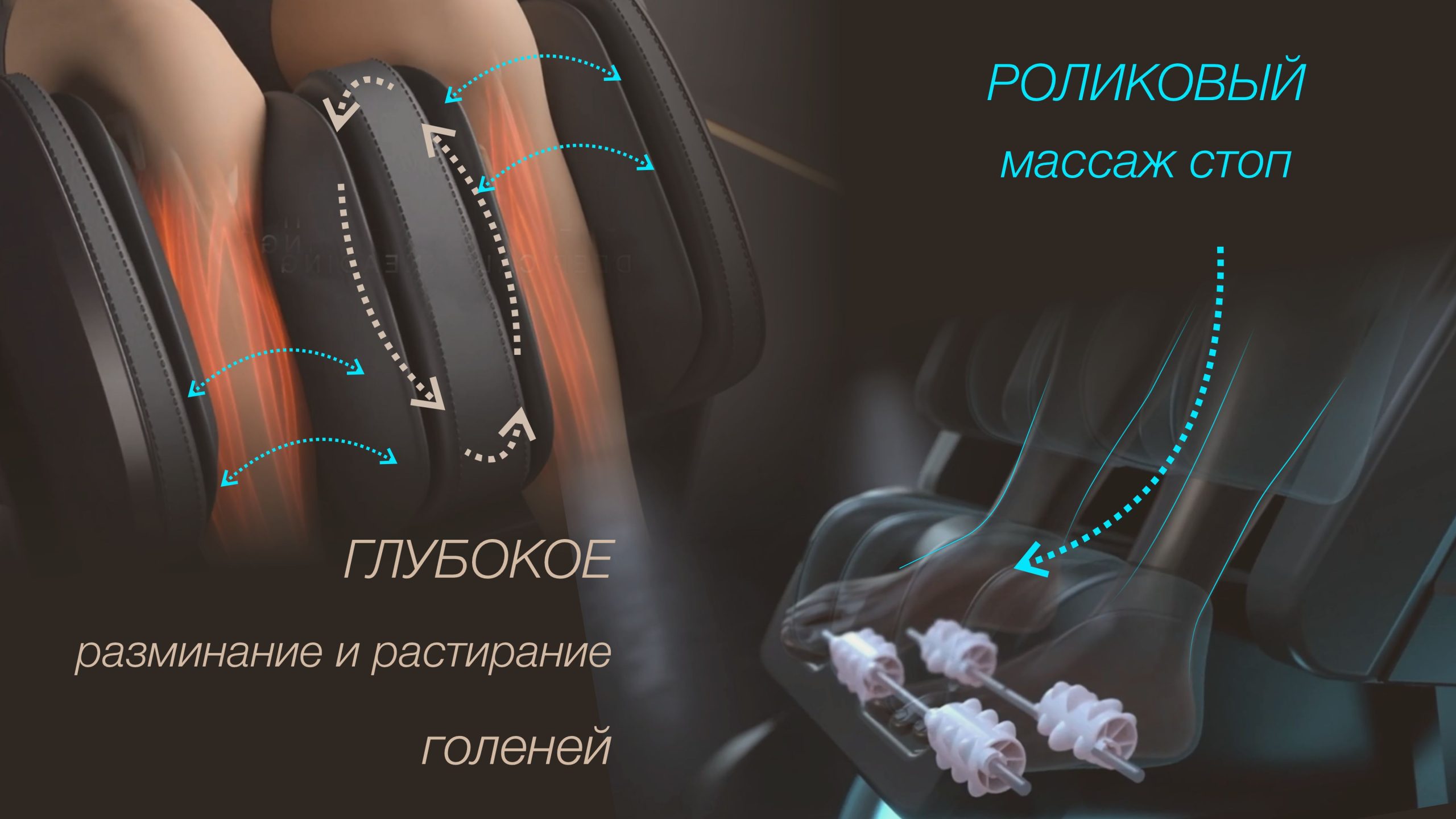 <span>Растирание голеней и коленей</span> + ролики для стоп